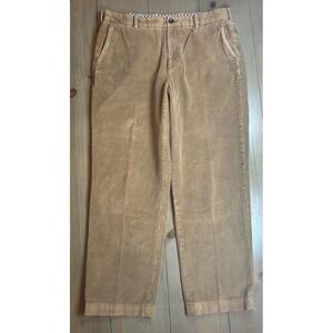 Brooks Brothers Corduroy Pants Flat Front Men 36-30 (36-28 Actual) Tan Khaki EUC
